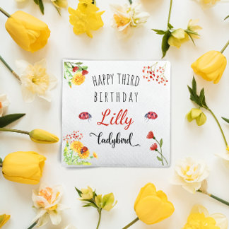 Servilleta De Papel Bebé de ave Ladybird Chica Cute Primavera Cumpleañ