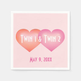 Servilleta De Papel Bebé de corazones gemelos