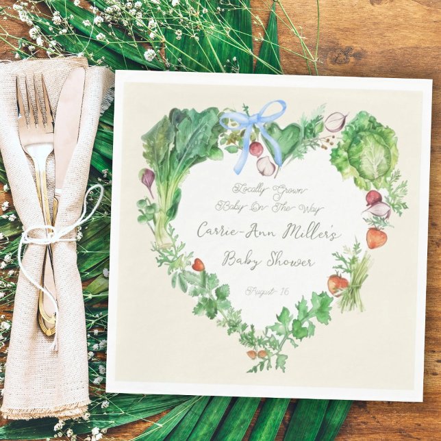 Servilleta De Papel Bebé De Crecimiento Local En Camino De Baby Shower (Subido por el creador)