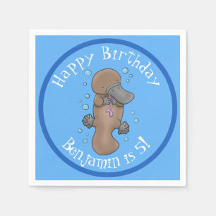 Servilleta De Papel Bebé de cumpleaños lindo personalizado de platypus
