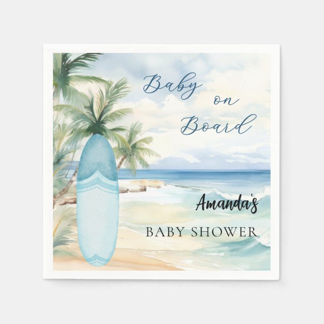 Servilleta De Papel Bebé de ducha a bordo (Anverso)