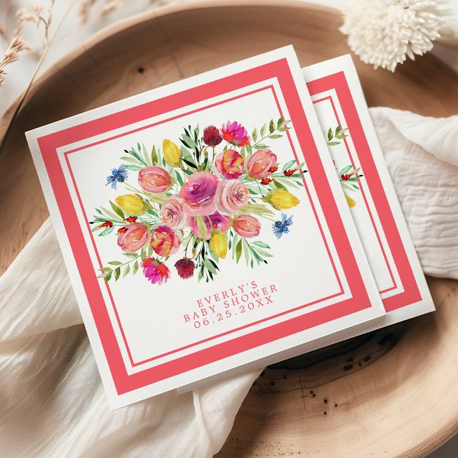 Servilleta De Papel Bebé de flores silvestres en Baby Shower floral en (Subido por el creador)