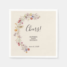 Servilleta De Papel Bebé de flores silvestres en el Baby Shower de Blo