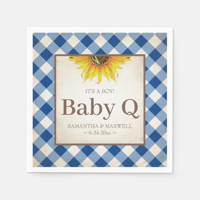 Servilleta De Papel Bebé de girasol amarillo ruso Q (Anverso)