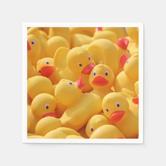 Servilleta De Papel Bebé de goma Duckie Ducky Baby Fiesta de un año (Anverso)