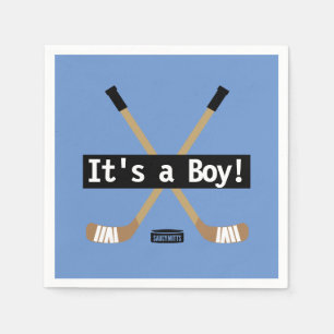 Servilleta De Papel Bebé de hockey es un chico de hockey azul