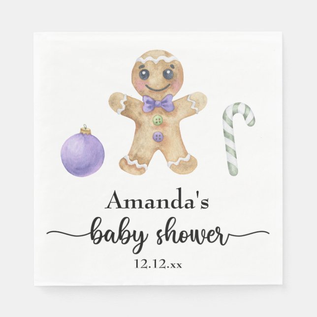 Servilleta De Papel Bebé de hombre de jengibre shower (Anverso)