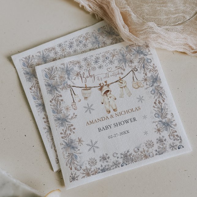 Servilleta De Papel Bebé de invierno hace frío fuera de Baby Shower (Subido por el creador)