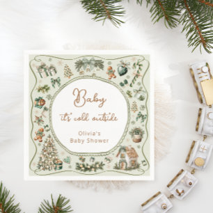 Servilleta De Papel Bebé de invierno hace frío fuera de Baby Shower