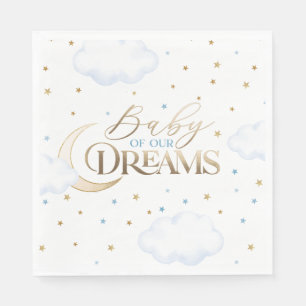 Servilleta De Papel Bebé de nuestros sueños Luna y Estrellas Azul Fies