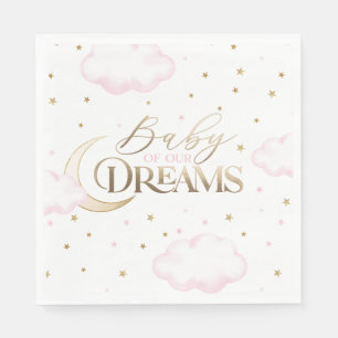 Servilleta De Papel Bebé de nuestros sueños Luna y Estrellas Rosa Fies