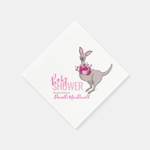 Servilleta De Papel Bebé ducha de color rosa canguro papel servilletas