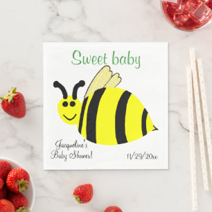Servilleta De Papel Bebé dulce Bumble amarillo Baby Shower