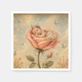 Servilleta De Papel Bebé durmiendo rosa rosa