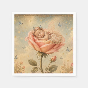 Servilleta De Papel Bebé durmiendo rosa rosa