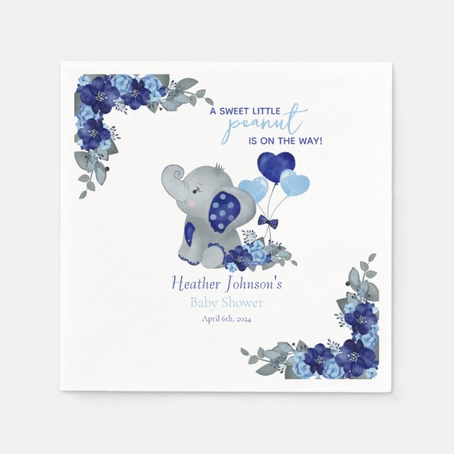 Servilleta De Papel Bebé Elefante: Fiesta de Revelación (Anverso)
