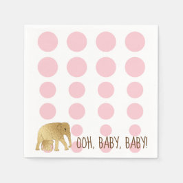 Servilleta De Papel Bebé Elephant Gold Pink