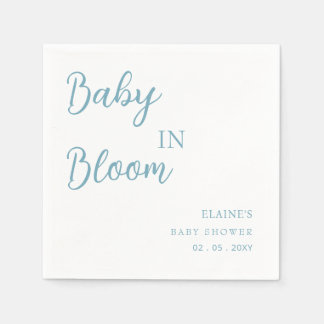 Servilleta De Papel Bebé en Bloom Blue Boy Baby Shower