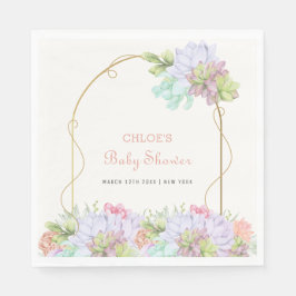 Servilleta De Papel Bebé En Bloom Boho Arch Cactus Baby Shower