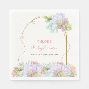 Servilleta De Papel Bebé En Bloom Boho Arch Cactus Baby Shower