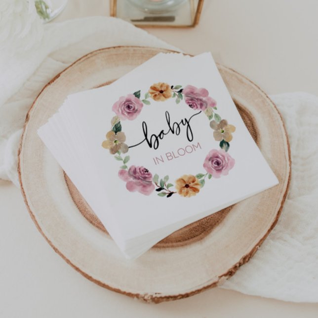 Servilleta De Papel Bebé En Bloom Floral Baby Shower (Subido por el creador)
