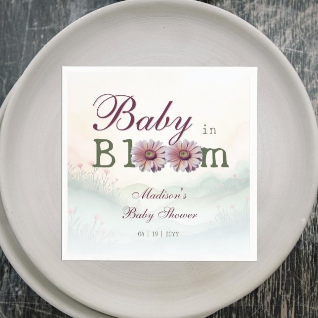 Servilleta De Papel Bebé en Bloom Gerber Daisies Baby Shower (Baby in Bloom Gerber Daisies Baby Shower Napkins)