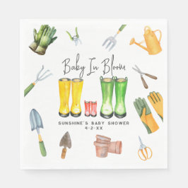 Servilleta De Papel Bebé En Bloom Lluvia Roja Boots Gardening Baby Sho