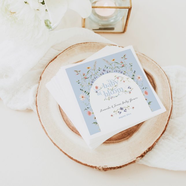 Servilleta De Papel Bebé en Bloom Wildflower Blue Boy Baby Shower (Subido por el creador)