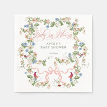 Bebé en el Baby Shower Chica Floral de Bow Rosado