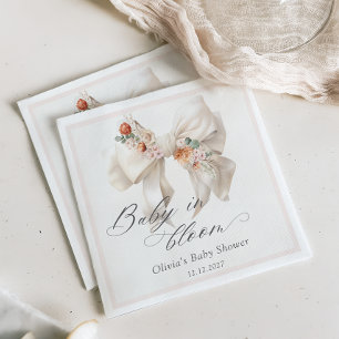 Servilleta De Papel Bebé en el Baby Shower de la floración neutra en f