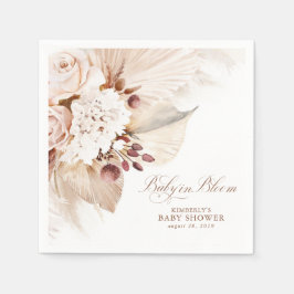 Servilleta De Papel Bebé en el Baby Shower Floral Pampas