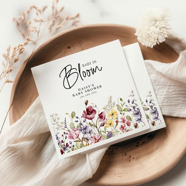 Servilleta De Papel Bebé en el florecimiento silvestre Baby Shower (Subido por el creador)