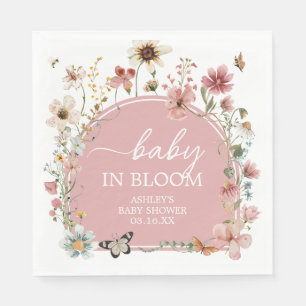 Servilleta De Papel Bebé en el florecimiento silvestre Baby Shower