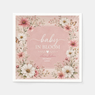 Servilleta De Papel Bebé en Flor Baby Shower de Flores Silvestres