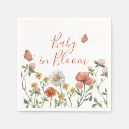 Servilleta De Papel Bebé en flor baby shower de flores silvestres