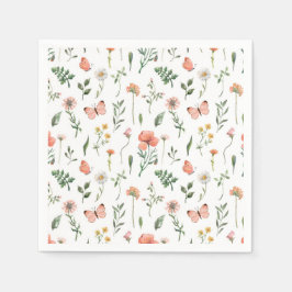 Servilleta De Papel Bebé en flor baby shower de flores silvestres