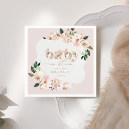 Servilleta De Papel Bebé en flor blush flores silvestres rosadas servi