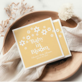 Servilleta De Papel Bebé en flor boho Daisy Amarillo Baby Shower