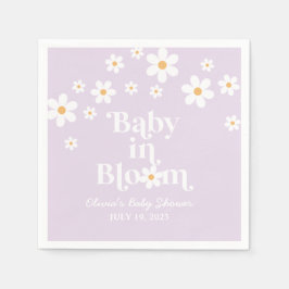 Servilleta De Papel Bebé en flor Ducha de bebé de lila margarita