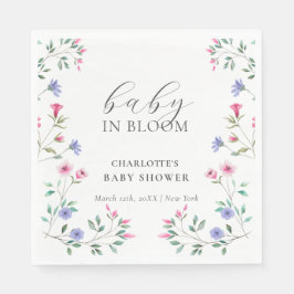 Servilleta De Papel Bebé en flor | Elegante Baby Shower de Flor Silves