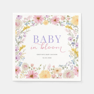 Servilleta De Papel Bebé en Flor: Jardín de Flores Silvestres Suave pa