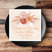 bebé en flor, naranja de boho floral