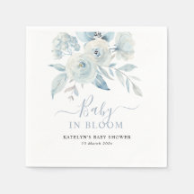 bebé en flor polvorienta ducha floral azul bebé