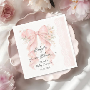 Servilleta De Papel Bebé en Flor Rosa Arco Niña Baby Shower