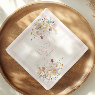 Servilleta De Papel Bebé en Flor Rosa Claro Fiesta Infantil Floral