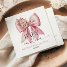 Bebé en Flor Rosa Lazo Floral Baby Shower