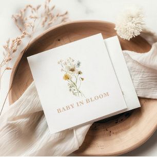 Servilleta De Papel Bebé en flor silvestre Elegante boho Baby Shower
