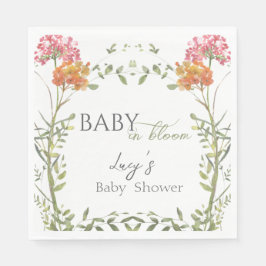 Servilleta De Papel Bebé en flores de prado Watercolor 