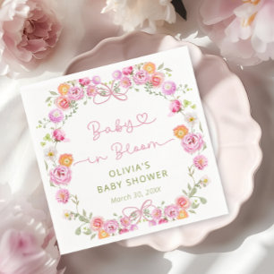 Servilleta De Papel Bebé en la ducha de bebé floral en flor
