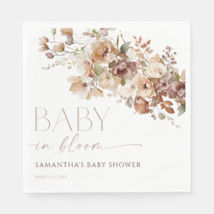 Servilleta De Papel Bebé en la ducha floral de otoño en Bloom otoño